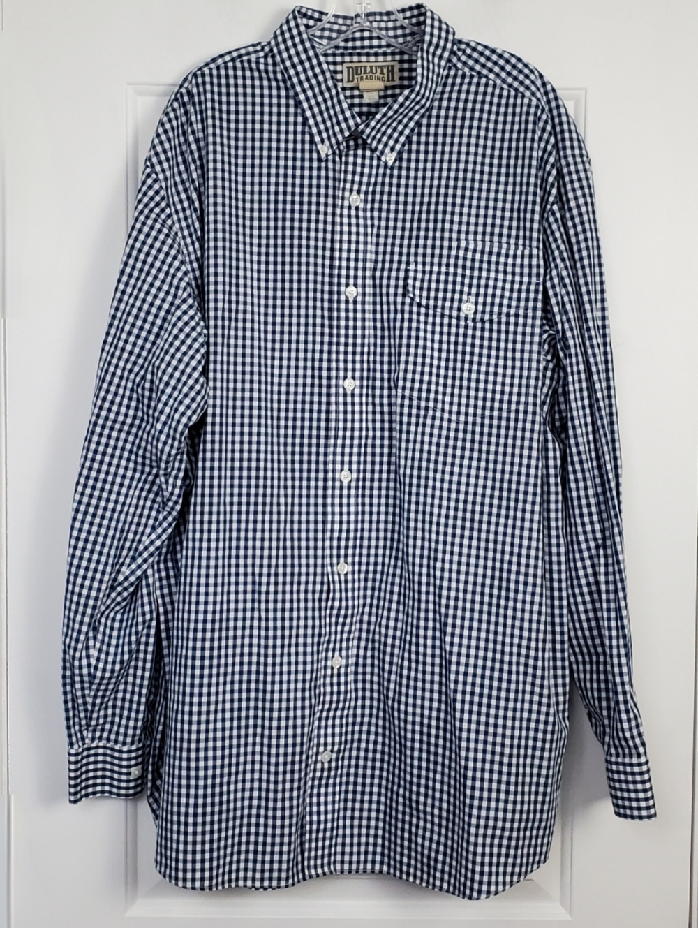 Duluth Mens Wrinklefighter Gingham LS Button Down Shirt - Size 2XL Tall - GUC